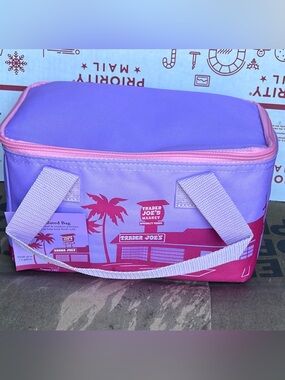 NWT Trader Joe's Mini Insulated Pink & Lavender Tote